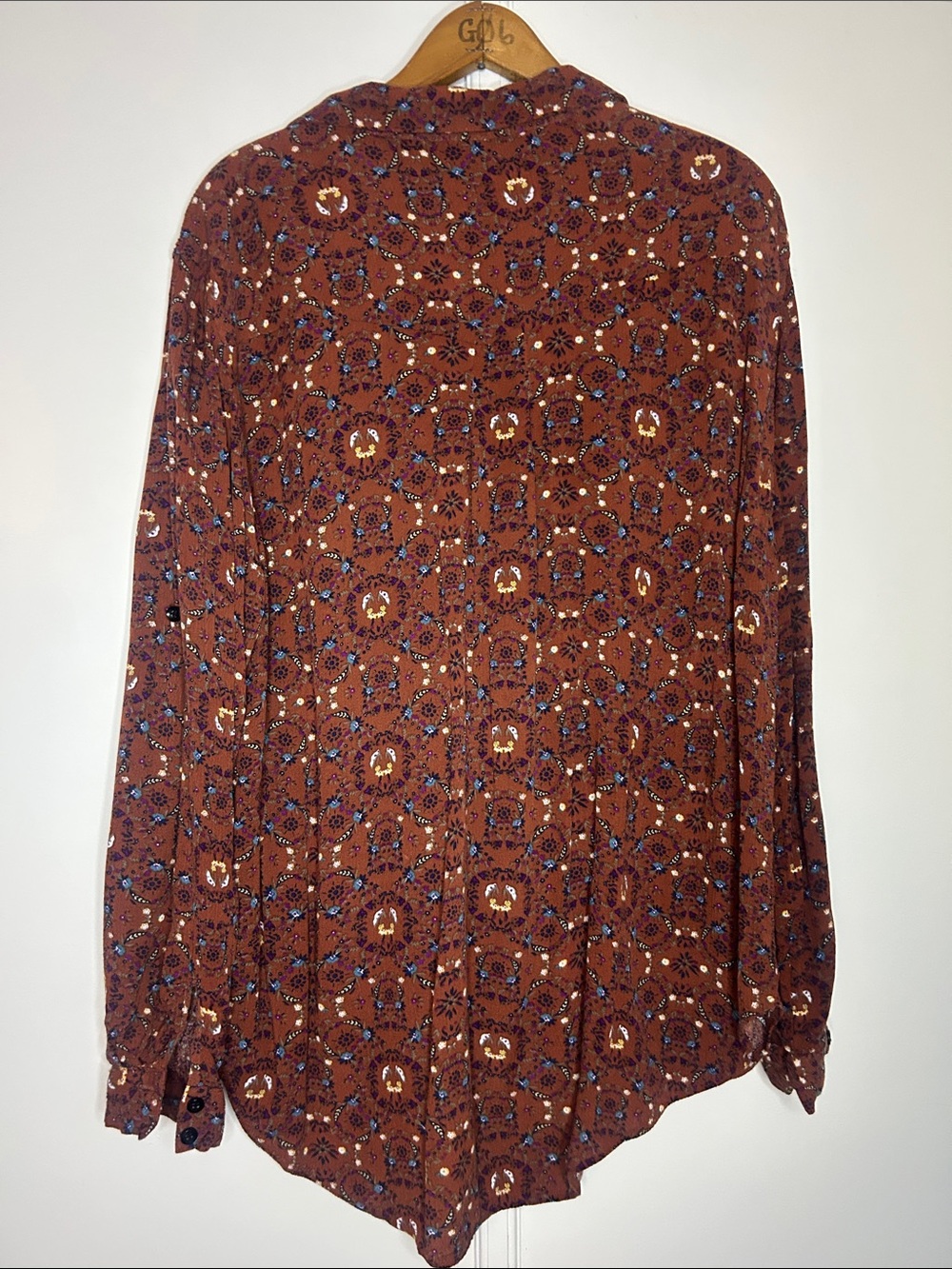Natural Life Rust Boho Button Front Blouse - Picture 8 of 9